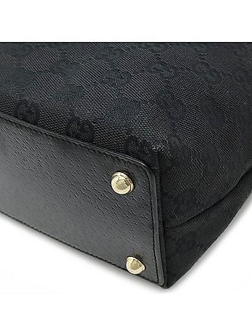 Gucci Gg Canvas Black Canvas Tote Bag (view 2)