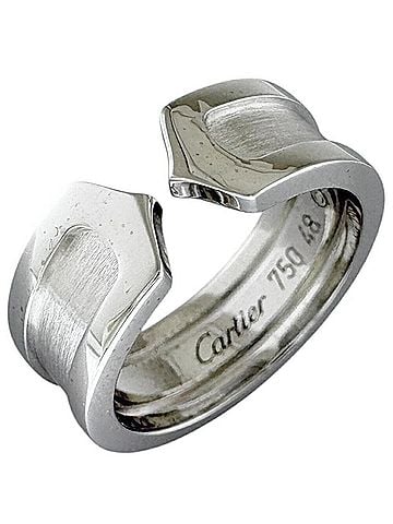 Cartier C2 Silver White Gold Ring Jewelry (view 1)