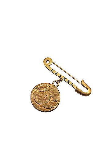 Chanel Coco Mark Gold Gold Plated Brooch Jewelry (view 1)