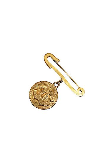 Chanel Coco Mark Gold Gold Plated Brooch Jewelry (view 2)