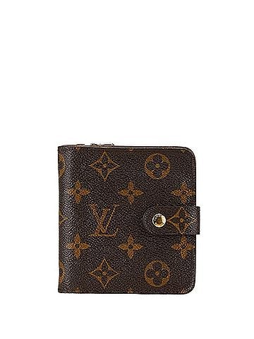 Louis Vuitton Compact Zip Brown Canvas Wallet (view 1)