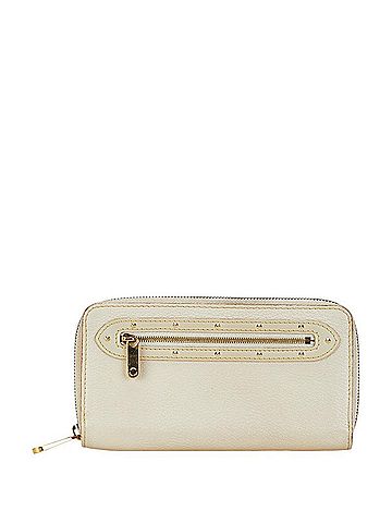 Louis Vuitton Zippy Wallet White Leather Wallet (view 1)