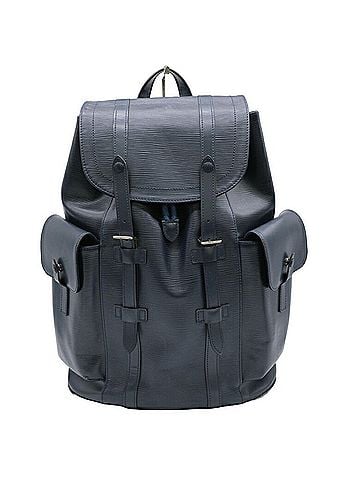 Louis Vuitton Christopher Navy Leather Backpack Bag (view 1)