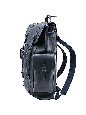 Louis Vuitton Christopher Navy Leather Backpack Bag (view 2)