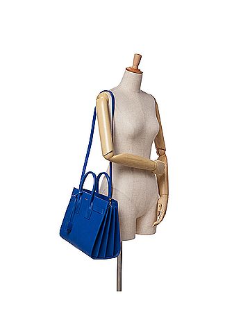 Saint Laurent Small Leather Sac De Jour Satchel (view 2)