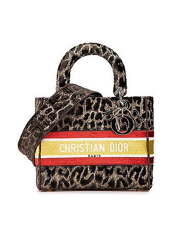 Dior Mizza Medium Embroidered Velvet Leopard Lady D Lite (view 1)