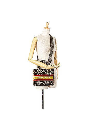 Dior Mizza Medium Embroidered Velvet Leopard Lady D Lite (view 2)
