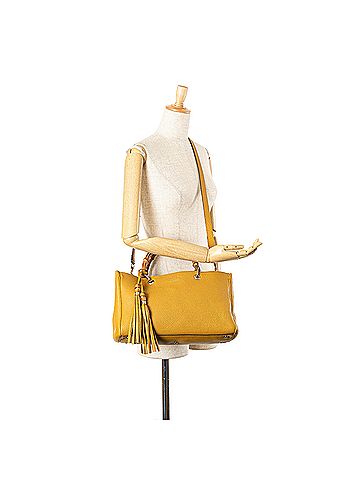 Gucci Medium Calfskin Bamboo Shopper Satchel (view 2)