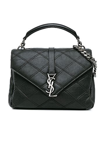 Saint Laurent Medium Quilted Diamond Calfskin Monogram College Satchel (view 1)