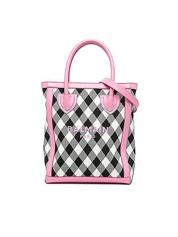 Balmain Canvas Checkered B-Army 26 Shopping Satchel (view 1)