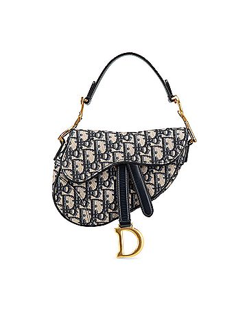 Dior Mini Oblique Canvas Saddle Bag (view 1)