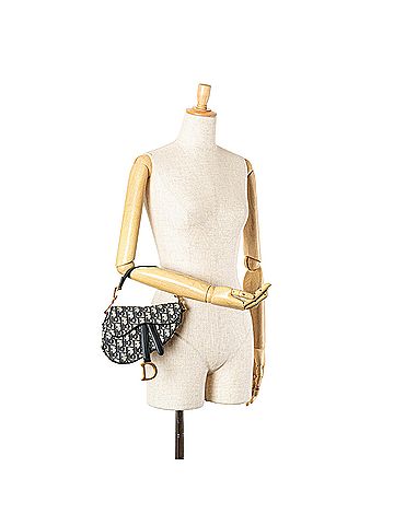 Dior Mini Oblique Canvas Saddle Bag (view 2)