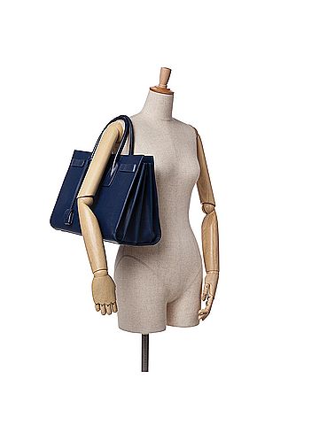 Saint Laurent Small Leather Sac De Jour Satchel (view 2)