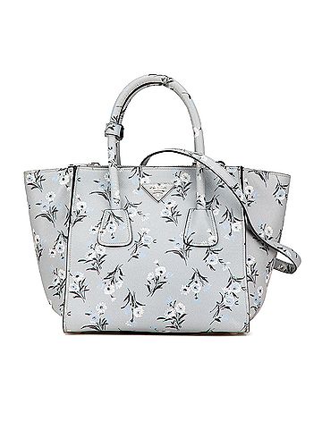 Prada Saffiano Floral Twin Pocket Satchel (view 1)
