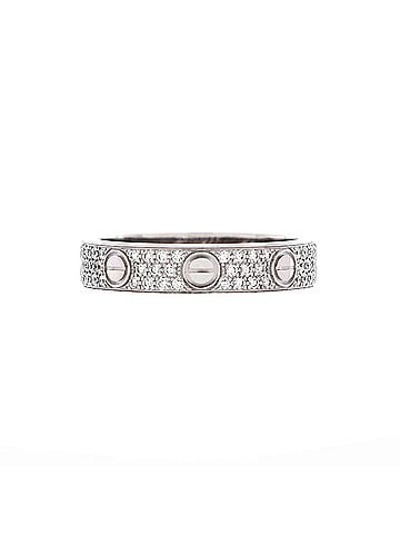Cartier Love Wedding Band Pave Diamonds Ring 18K White Gold and Diamonds (view 1)