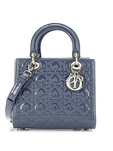 Christian Dior Lady Dior NM Bag Cannage Quilt Patent Medium (view 1)