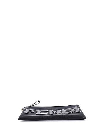 Fendi Logo Wristlet Clutch Printed Mesh Large (view 2)