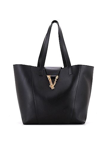 Versace Virtus Open Shopping Tote Leather Medium (view 1)