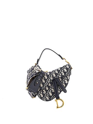 Christian Dior Saddle Handbag with Strap Oblique Canvas Mini (view 1)