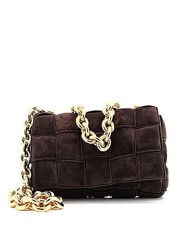 Bottega Veneta Cassette Chain Crossbody Bag Padded Maxi Intrecciato Suede (view 1)