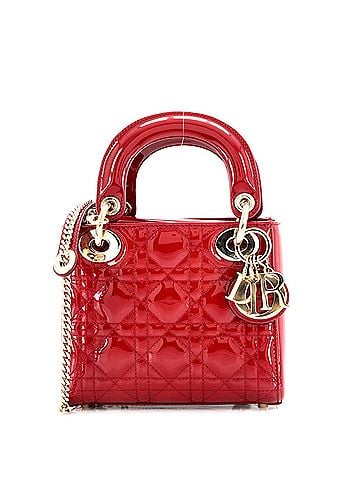 Christian Dior Lady Dior Chain Bag Cannage Quilt Patent Mini (view 1)