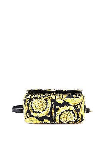 Versace Virtus Chain Flap Shoulder Bag Quilted Printed Silk Small (view 2)