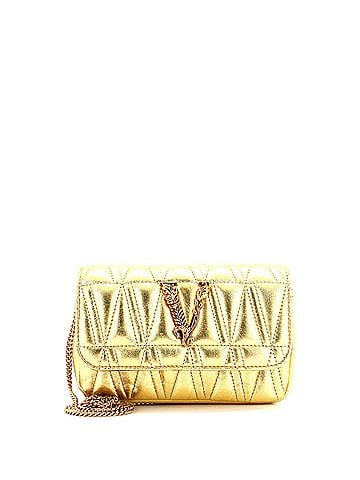 Versace Virtus Chain Flap Shoulder Bag Quilted Leather Mini (view 1)
