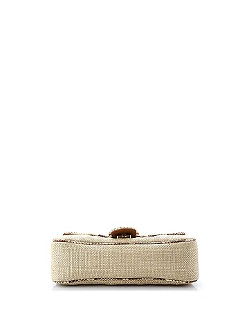 Gucci GG Marmont Flap Bag Matelasse Raffia with Snakeskin Small (view 2)
