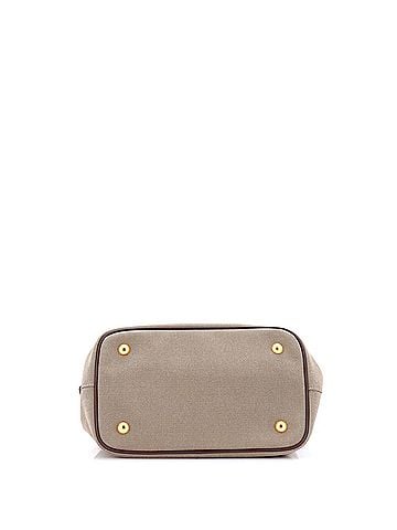 Prada Logo Convertible Zip Tote Canvas with Leather Small (view 2)