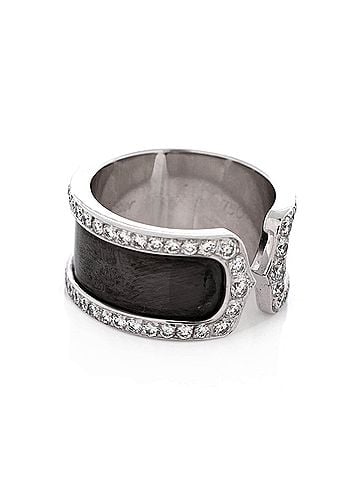Cartier C de Cartier Ring 18K White Gold with Diamonds and Enamel (view 2)