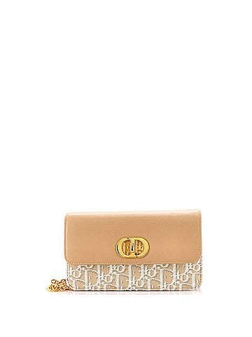 Christian Dior Miss Caro Pouch with Chain Oblique Canvas and Leather (view 1)