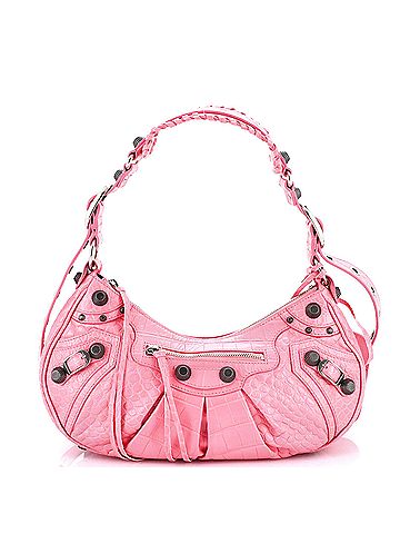 Balenciaga Le Cagole Giant Studs Shoulder Bag Crocodile Embossed Leather Small (view 1)