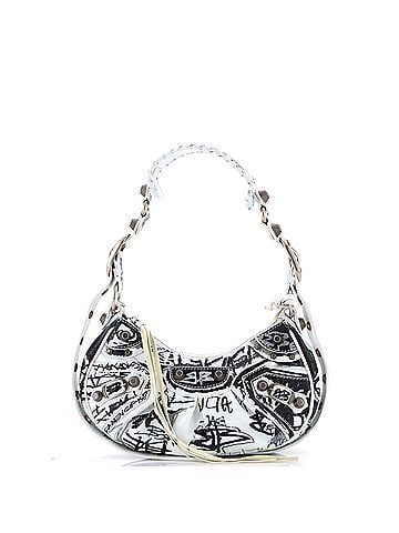 Balenciaga Le Cagole Graffiti Giant Studs Shoulder Bag Leather XS (view 1)