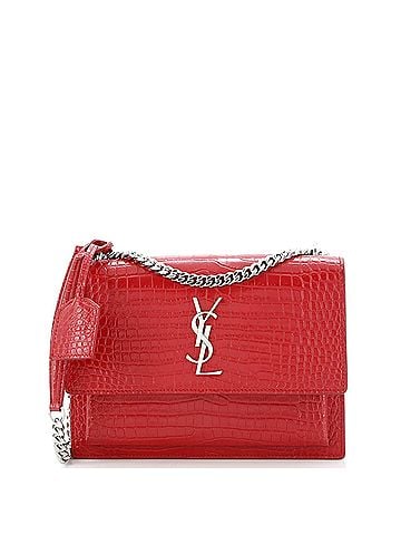 Saint Laurent Sunset Crossbody Bag Crocodile Embossed Leather Medium (view 1)