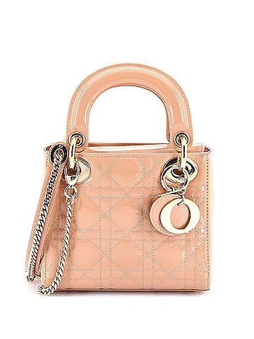 Christian Dior Lady Dior Chain Bag Cannage Quilt Patent Mini (view 1)