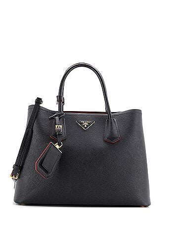 Prada Cuir Double Tote Saffiano Leather Small (view 1)