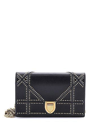 Christian Dior Diorama Wallet on Chain Studded Leather (view 1)