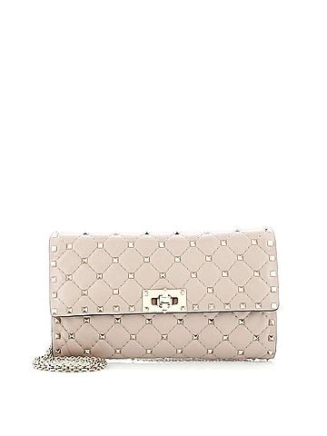 Valentino Garavani Rockstud Spike Wallet on Chain Quilted Leather Small (view 1)
