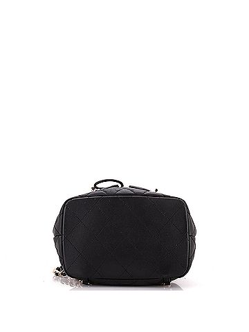 Chanel Double Pocket Drawstring Backpack Quilted Calfskin Small (view 2)