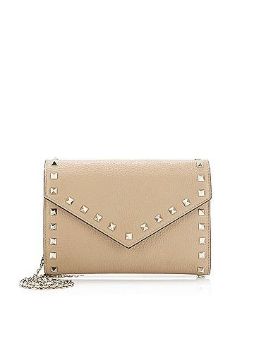Valentino Garavani Rockstud Envelope Chain Wallet Leather (view 1)
