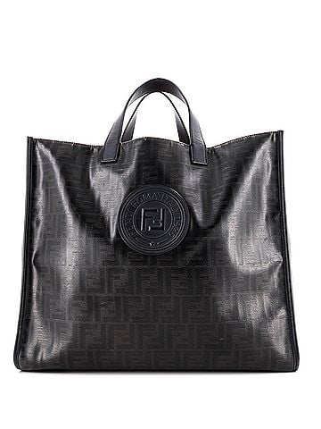 Fendi FF Logo Stamp Tote Zucca Coated Canvas Large (view 1)
