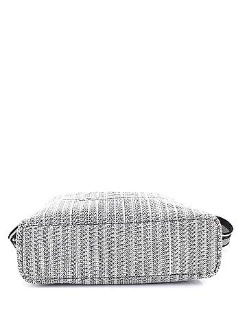 Prada Logo Strap Canapa Tote Jacquard Medium (view 2)