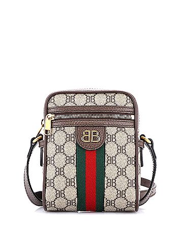 Balenciaga x Gucci The Hacker Project Zip Messenger Bag BB Coated Canvas Mini (view 1)