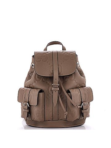 Gucci Double Pocket Belt Backpack Jumbo GG Embossed Leather Small (view 1)