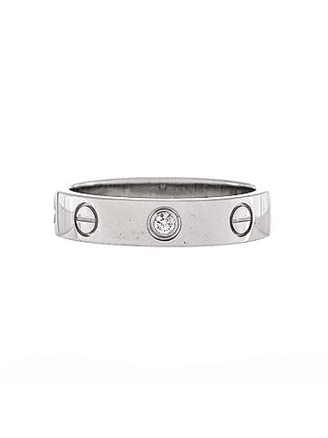 Cartier Love Wedding Band 1 Diamond Ring 18K White Gold with Diamond (view 1)