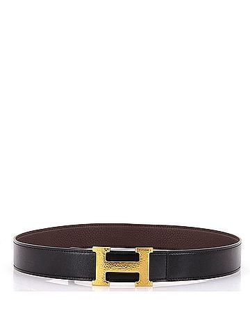 Hermès Constance Martelee H Reversible Belt Leather with Hammered Hardware Medium (view 2)