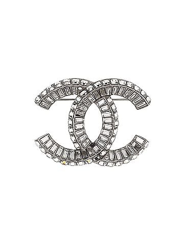 Chanel Baguette CC Brooch Metal with Crystals (view 1)