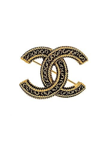 Chanel Vintage CC Brooch Textured Metal (view 1)