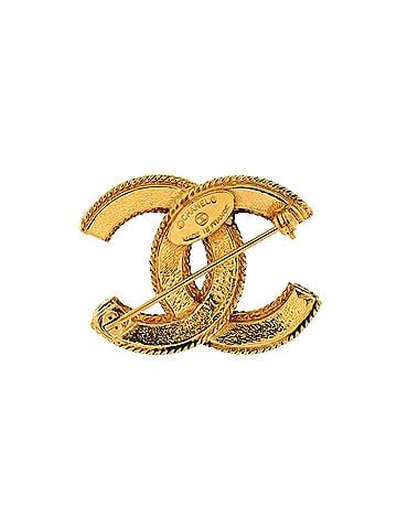 Chanel Vintage CC Brooch Textured Metal (view 2)