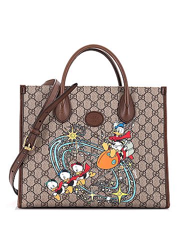 Gucci Disney Donald Duck Convertible Tote Printed GG Coated Canvas Medium (view 1)